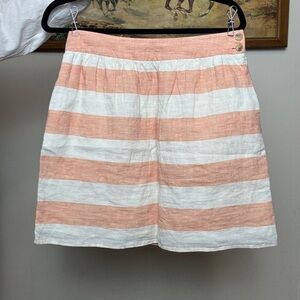 Vineyard vines peach stripe pocket skirt - size 6 (fits s) 100% linen